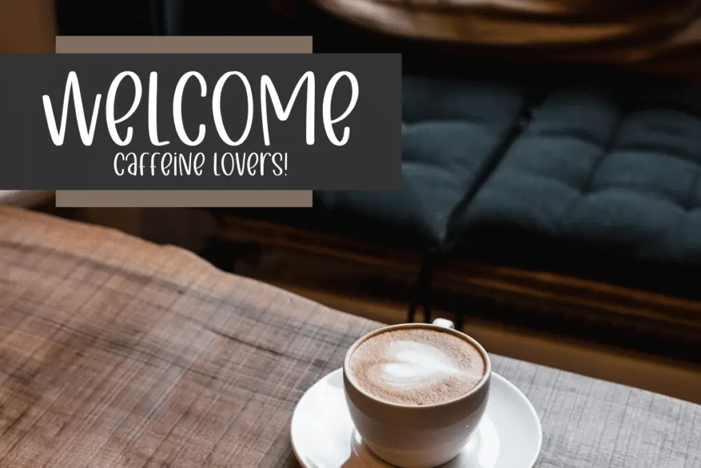 welcome banner with coffee cup
