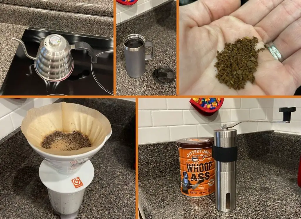 collage of pour over coffee pictures