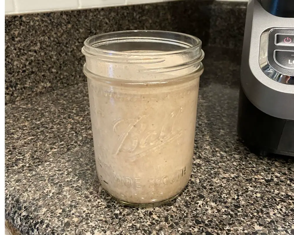 coffee smoothie in mason jar