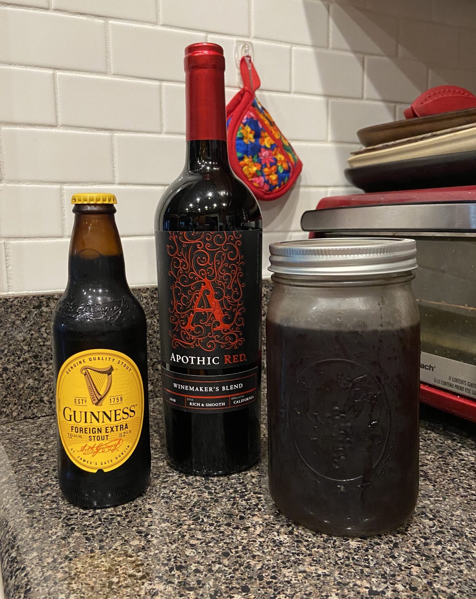 stout, red wine and cold brew coffee