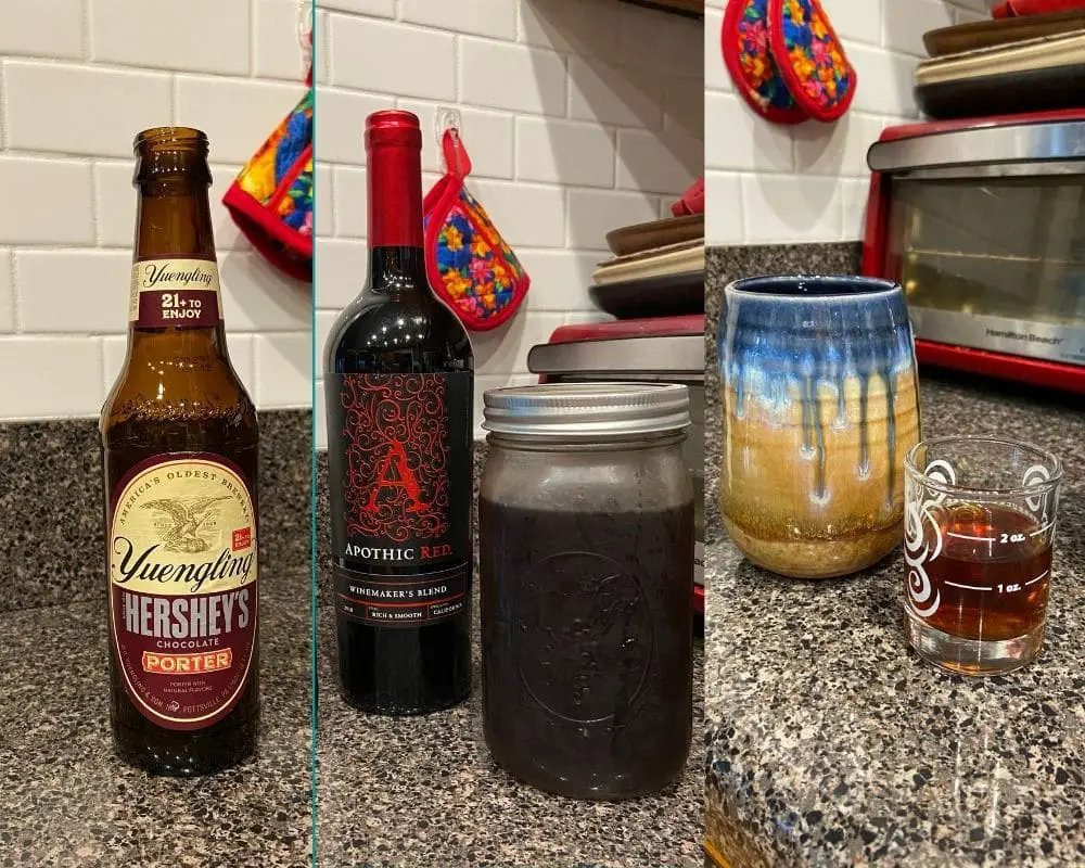 vinobrew with porter beer, red wine and cold brew coffee