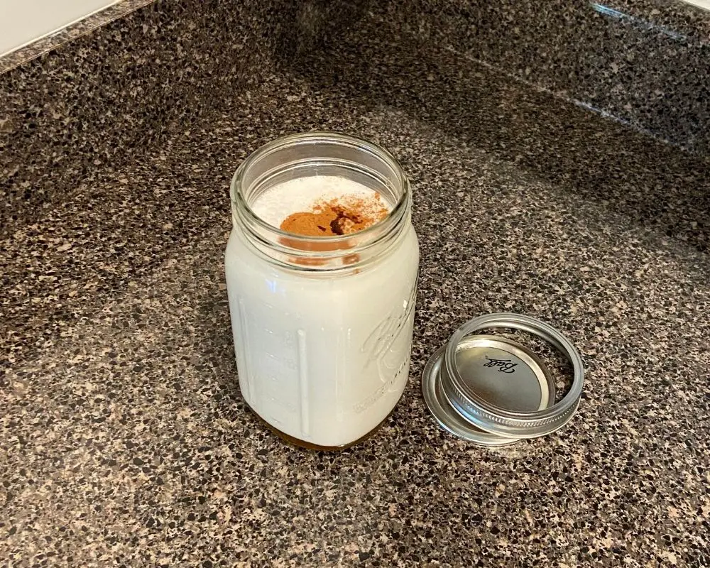 jar of creamer before blending